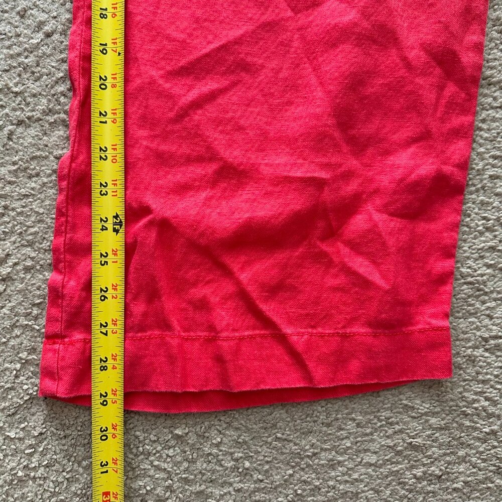 Loft Pants Womens Large 38x29 Marisa 100% Linen Pink Wide Leg Ann Taylor - Picture 10 of 13